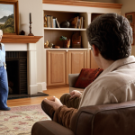 Empathetic Listener**

Prompt: A kind building appraiser attentively listens to a concerned homeowner. Focus on capturing genuine empathy through their body language and facial expressions. The setting is a cozy living room.

**