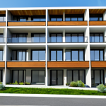 Modern, Safe, and Accessible Building Design**

"A modern apartment building exterior, emphasizing earthquake resistance, energy efficiency (solar panels, green roof), and accessibility (ramps, wide doorways). Show elderly and disabled individuals comfortably using the space. Bright daylight, clean architectural lines, use modern building materials. Realistic rendering, high resolution, architectural photography style. Safe for work, appropriate content, fully clothed, professional, family-friendly, perfect anatomy, correct proportions, natural pose, well-formed hands, proper finger count, natural body proportions."

**