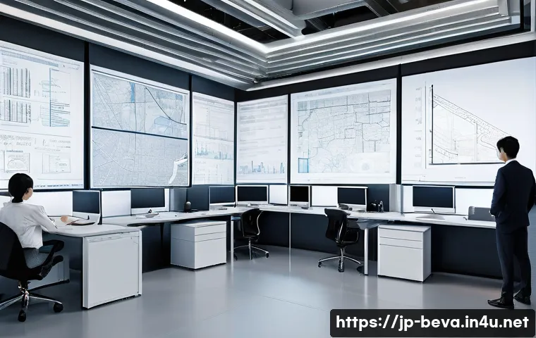 건축평가사가 알아야 할 법적 지식 - A detailed architectural office scene showing Japanese architects and engineers collaboratively revi...